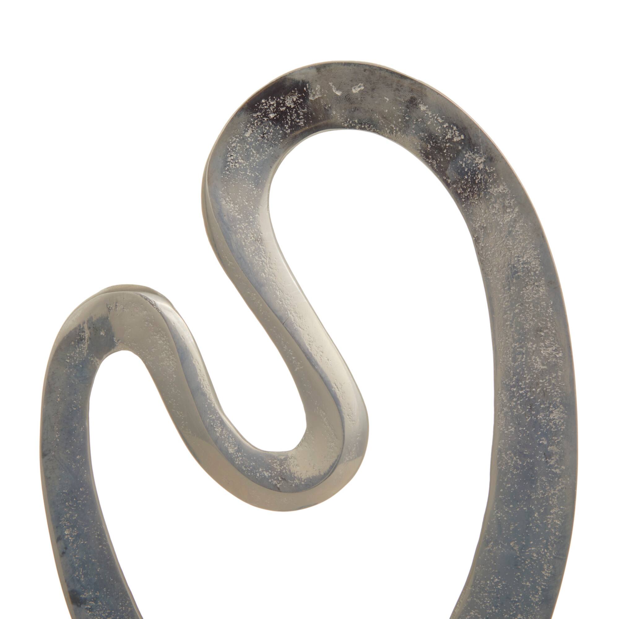 CosmoLiving by Cosmopolitan Silver Marble Contemporary Sculpture, 24" x 21"